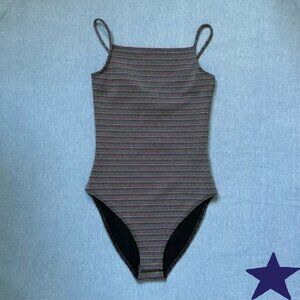 NWT Topshop Metallic Rainbow Stripe Bodysuit